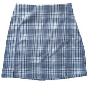 JOHN GALT WOMEN'S PLAID MINI SKIRT SCHOOL GIRL BLUE ONE SIZE Tartan
